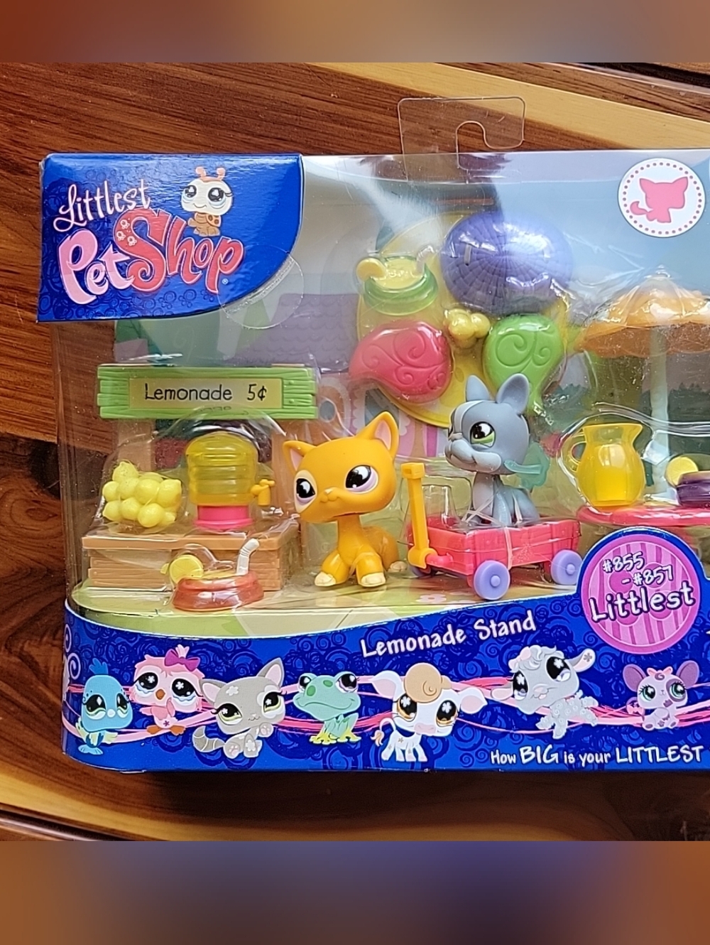 Littlest Pet Shop Lemonade Stand 2008 LPS 855 856 857 Cat Ladybug Boston Terrier